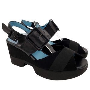 THIERRY RABOTIN Dorothi Black Chunky Platform Sandals 40/9.5